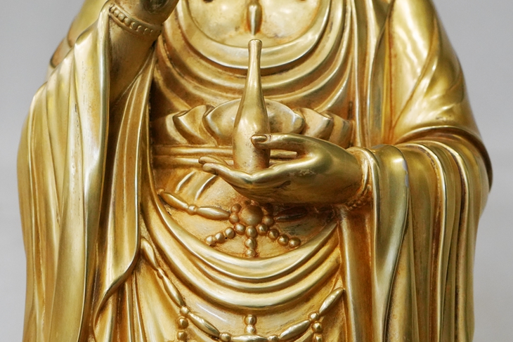 Cloth Details of the Bronze Kuan Yin Statue 