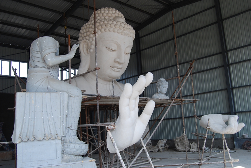 Plaster Model of the Bronze Medicine Buddha Sculpture in Sino Sculpture Foundry