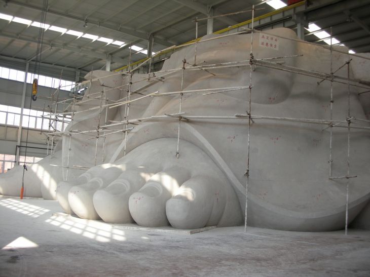 Foam Model of the Bronze Maitreya Buddha Sculpture in Sino Sculpture Foundry