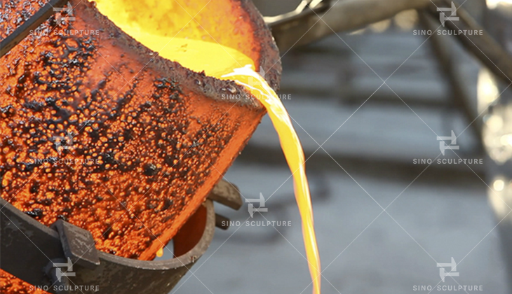 Bronze Pouring Process for Casting a Bronze Buddha Statue in Sino Sculpture�s Foundry