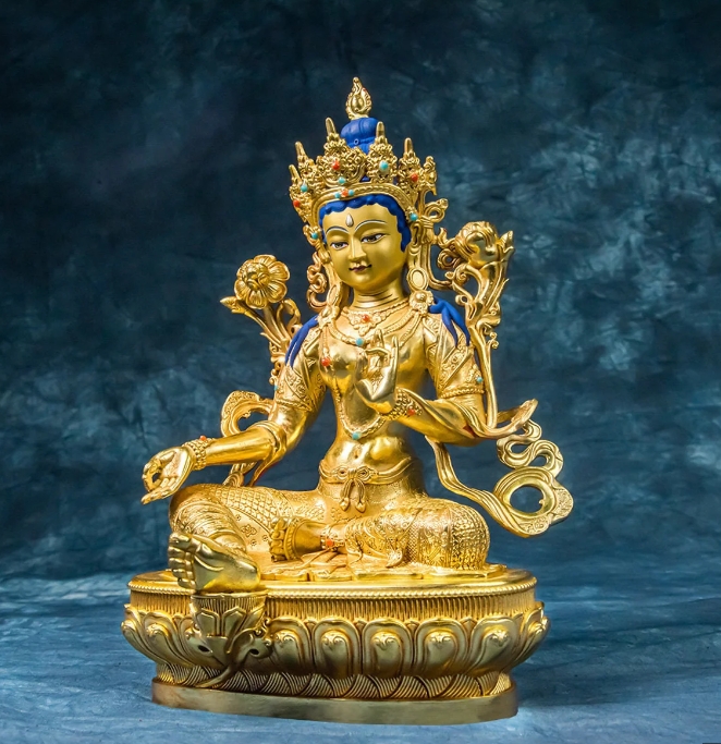 Gold Leaf Bronze Tara Statue